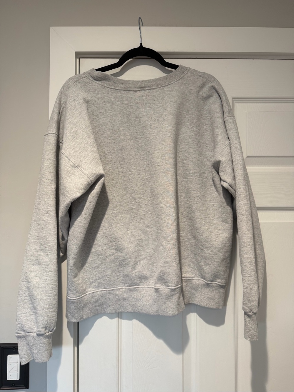 Auth. ✅ THE BAR Varsity Crewneck in “LT Heather Grey/Chocolate” Size Large🩶🤎 - Picture 7 of 7